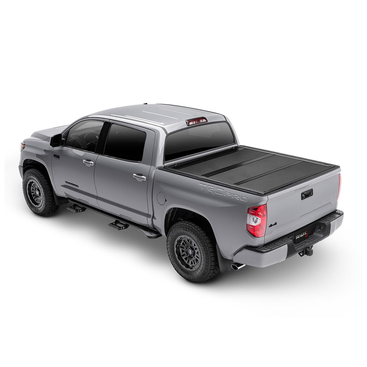 TRAILFX TFX8015 TrailFX TFX8015 HF3 Hard Tri-Fold Truck Bed Tonneau Cover Fits 2024-2025 Toyota Tundra 5.5 Foot Bed Gloss Black Aluminum Low Profile Lockable 3-Panel Folding Design