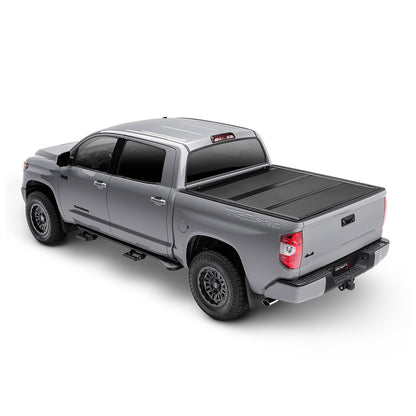 TRAILFX TFX8015 TrailFX TFX8015 HF3 Hard Tri-Fold Truck Bed Tonneau Cover Fits 2024-2025 Toyota Tundra 5.5 Foot Bed Gloss Black Aluminum Low Profile Lockable 3-Panel Folding Design
