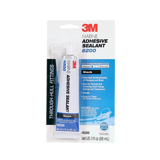 3M 05205 3M Marine Adhesive Sealant 5200, Black, 3 oz Tube