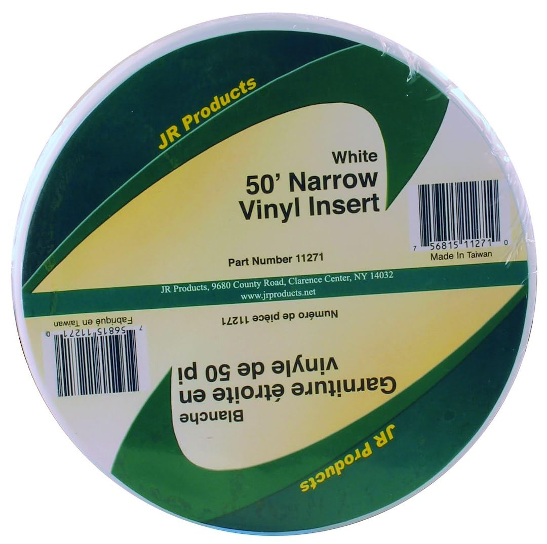 JR PRODUCTS 11271 JR Products 11271 White 50 foot Narrow Vinyl Insert