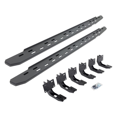 GO RHINO 69630680SPC Go Rhino RB30 Slim Running Boards & Brackets | Galvanized Steel, Textured Black | 69630680SPC | Fits 2019-2024 RAM 1500 Quad Cab Pickup