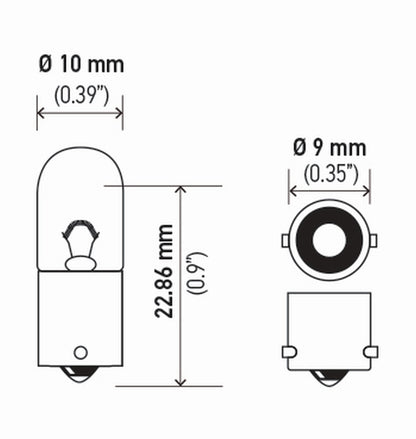 Hella 3893TB Bulb 3893 12V 4W Ba9S T2.75 (2), Multi