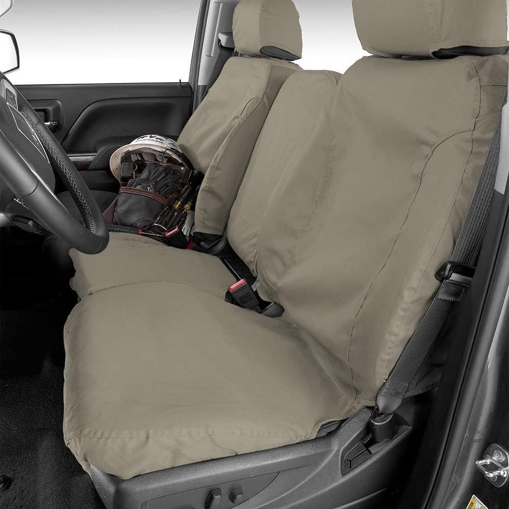 COVERCRAFT SS2394PCCT Covercraft Custom-Fit Front Bucket SeatSaver Seat Covers - Polycotton Fabric, Misty Grey