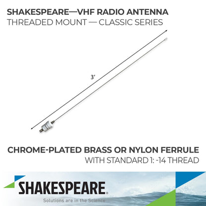 SHAKESPEARE 5215-AIS Shakespeare 5215-AIS AIS ANTENNA 36'3DB S/SWHIP SAILBOAT
