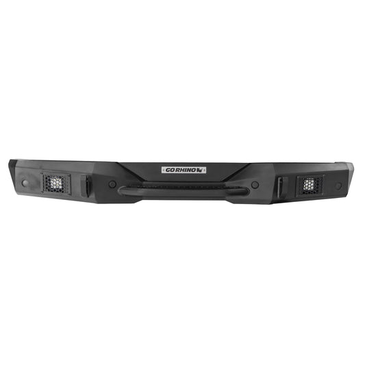 GO RHINO 373120T Go Rhino Rockline Rear Full Width Bumper – Mild Steel, Textured Black – 373120T – Fits 2020 - 2025 Jeep Gladiator, Crew Cab