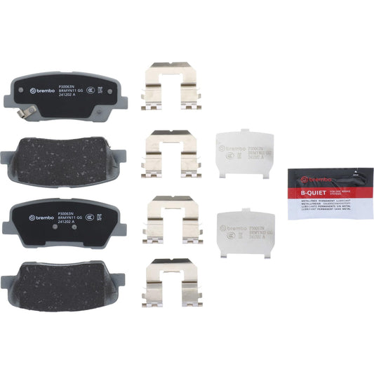 BREMBO P30063N Brembo P30063N Premium Ceramic Rear Disc Brake Pad Set HYUNDAI/KIA OE# 583023NA91