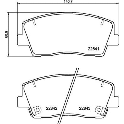 BREMBO P30108 Brembo P30108 Low-Met Front Disc Brake Pad Set KIA OE# 58101J5A00
