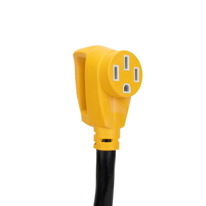 CAMCO 55194 Camco Power Grip 15-Ft 50-Amp Camper/RV Extension Cord - Male to Female (NEMA 14-50P to 14-50R) - Rated for 125-250V/12500W - Features Heavy Duty Copper Wire & Weather Resistant PVC (55194)