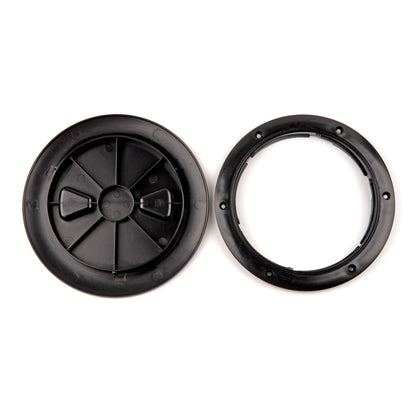 T-H MARINE DPSLP-4-1-DP T-H Marine Low Profile Twist-Out Deck Plate - 4 in Black - Quick Access Screw-Out Hatch Cover with Textured Lid - Watertight O-Ring Gasket - Hidden Fasteners - Smooth Overlap Frame