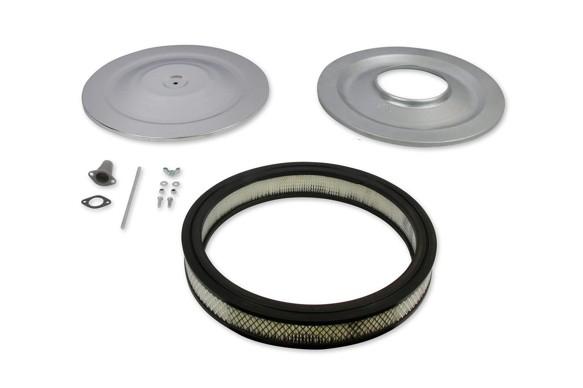 MR GASKET 1480 Mr. Gasket 1480 Air Cleaner - 14 Inch Diameter x 2-1/4 Inch Tall - Chrome