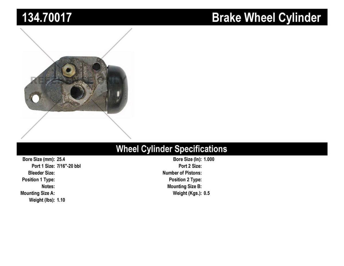 CENTRIC PARTS 134.70017 Centric Parts 134.70017 Drum Brake Wheel Cylinder