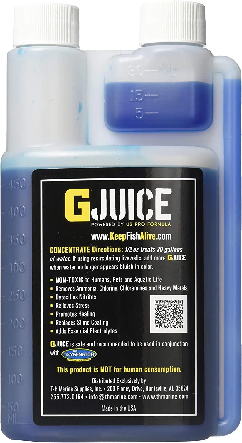 T-H MARINE U216-FW T-H Marine G-Juice Liquid Livewell Treatment - Freshwater Fish Water Conditioner, 16 oz. - Safe Ammonia Remover & Electrolyte Enhancer for Fish Health, Easy Application & Stress Reduction