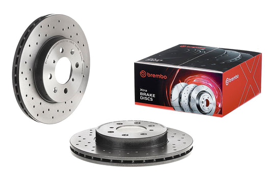 BREMBO 0955091XC02 Brembo 09.5509.1X Xtra UV Coated vented drilled Front Brake Rotor EUROPESTAR/HONDA/LOTUS/MG/ROVER OE# SDB100600