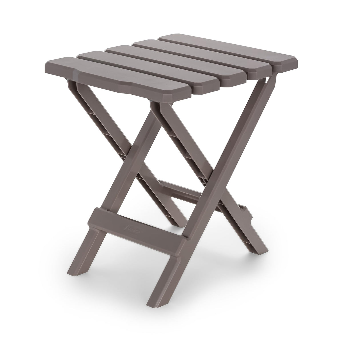 CAMCO 51883 Camco Adirondack Portable Outdoor Camping Small Weatherproof Rustproof Durable Plastic Folding Side Table for Indoor and Outdoor Use, Taupe