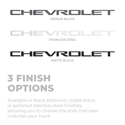 Putco 55550BPGM Putco Chevrolet Tailgate Letters Kit - Black Platinum - Cut Lettering - Fits Chevy Silverado 2019-2026