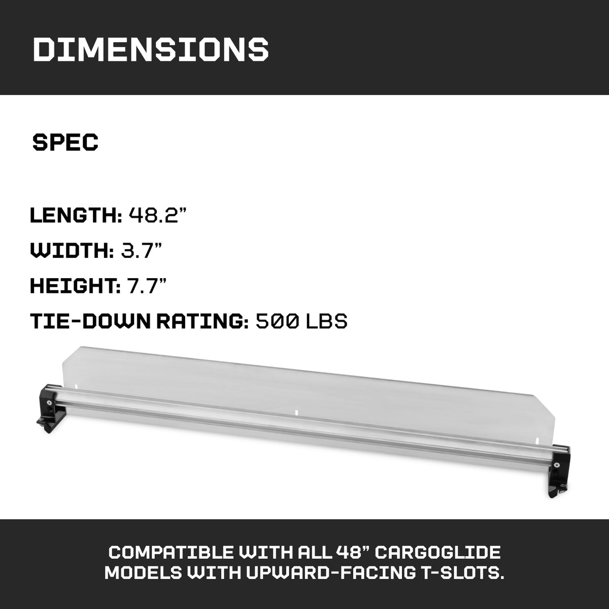 CARGOGLIDE C0064-2DIV48-ALM Double Cross Bar & Tray Divider Kit for 48" CargoGlide 2.0 | Includes 2 Tray Dividers, 2 Cross Bars, 2 Footer Kits & 2 Hardware Kits | for Full-Size Truck Only