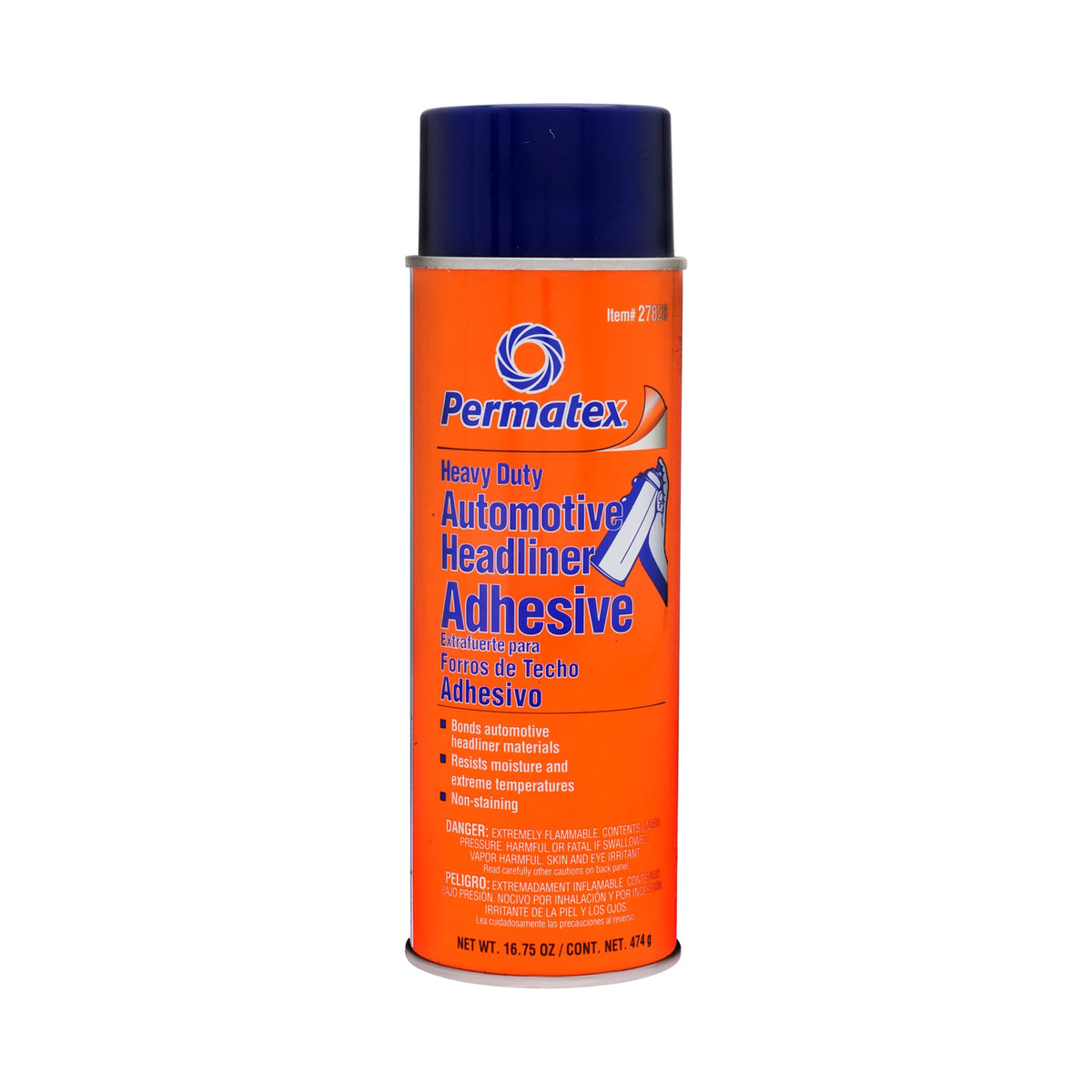 PERMATEX 27828 Permatex 27828 Body Shop Heavy Duty Headliner and Carpet Adhesive, 16.75 oz Aerosol Can