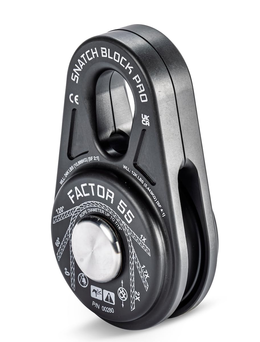 FACTOR 55 00280-06 Factor 55 00280-06 Snatch Block Pro Compact and Lightweight Snatch Blocks. Ideal for Ultimate Performance Without compromising on Heavy Bulky Equipment