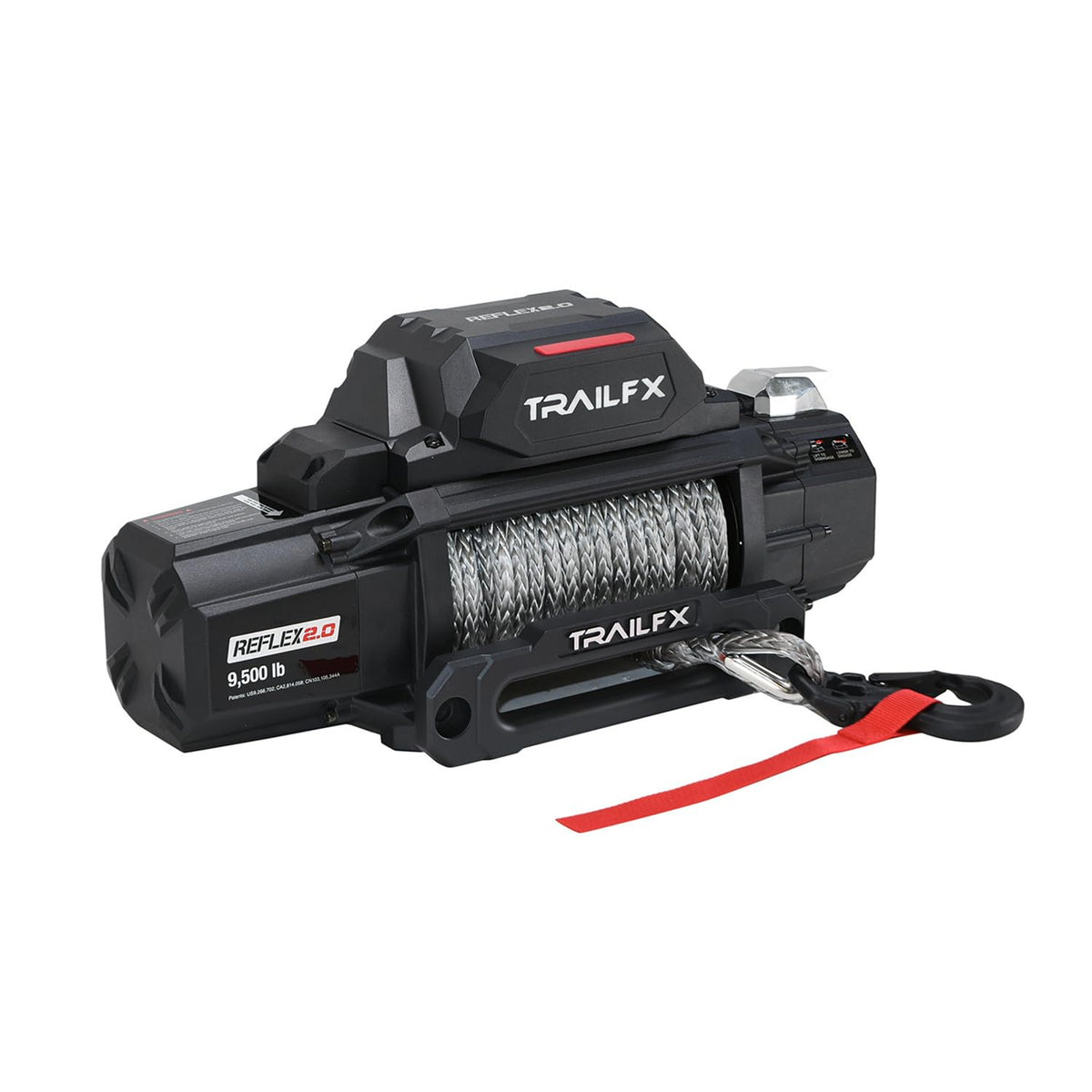 TRAILFX WRS295B TrailFX WRS295B Reflex 2.0 Winch; 9.5K Capacity; 94 ft Synthetic Rope; Aluminum Hawse Fairlead; Wired/Wireless Remote; Integrated Solenoid; 3 Stage Planetary Gear Drive; Load Warning Indicator