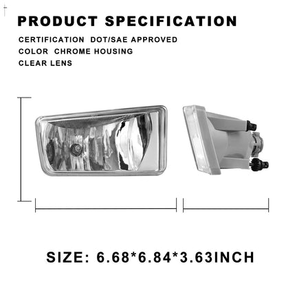 WINJET CFWJ-0156-C Winjet Driving Fog Lights OEM Series for [2007 2008 2009 2010 2011 2012 2013 2014 Silverado] [2007-2014 Suburban/Tahoe GMC Sierra/Yukon] [2007-2013 Avalanche] Fog Lamps Clear Lens