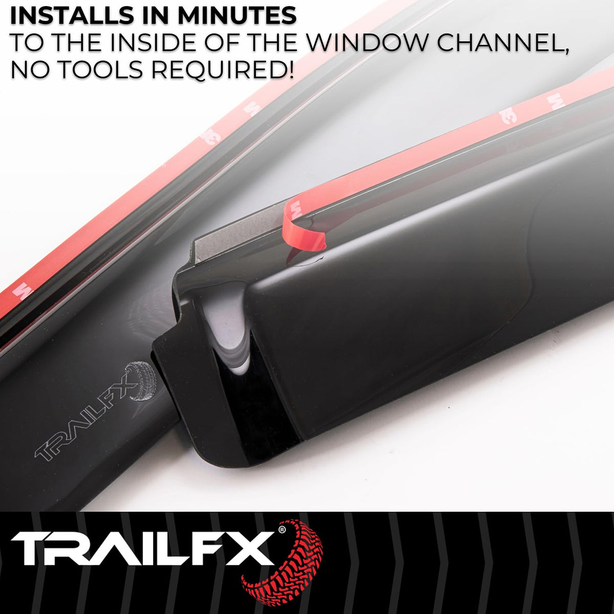 TRAILFX 4634IC TrailFX Window Vents Fits Chevrolet Equinox 2018-2024 in-Channel Smoked 4-Piece Low Profile Acrylic Rainguard Set TrailFX 4634IC