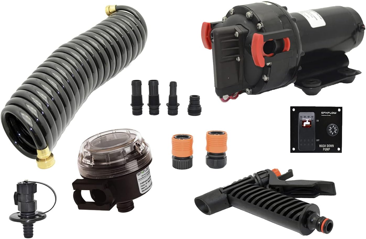 Johnson Pump Aqua Jet 5.2 GPH Washdown Pump Kit with Hose 12 Volts