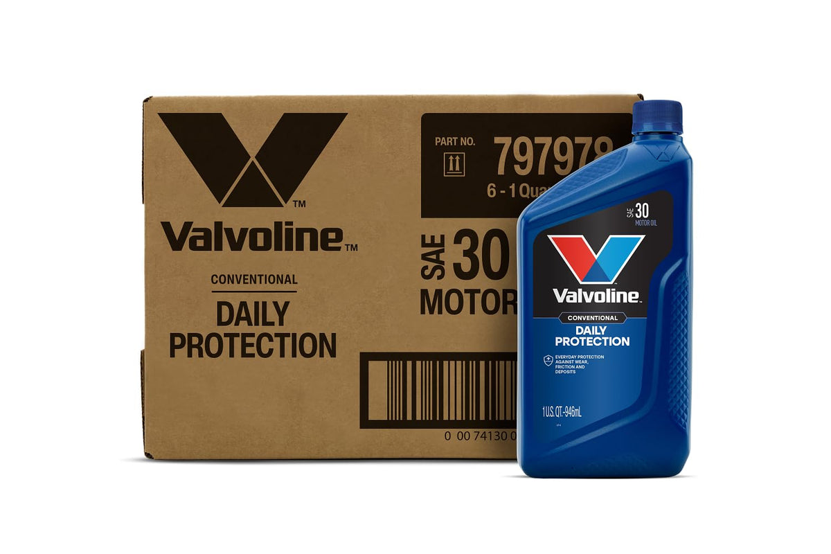 VALVOLINE 797978 Valvoline Daily Protection SAE 30 Conventional Motor Oil 1 QT, Case of 6
