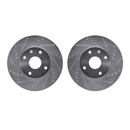 Dynamic Friction 7002-02022 BRAKE ROTOR DRILLED AND SLOTTED SILVER