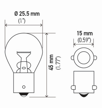Hella 7506ATB BULB 12V 21W BA15S S8 AMBER (2