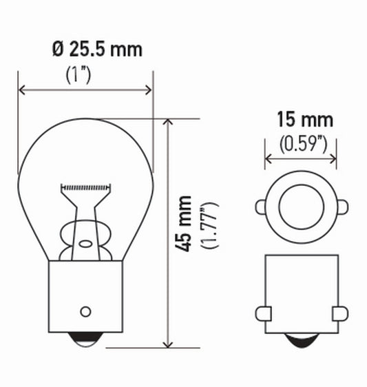 Hella 7506ATB BULB 12V 21W BA15S S8 AMBER (2