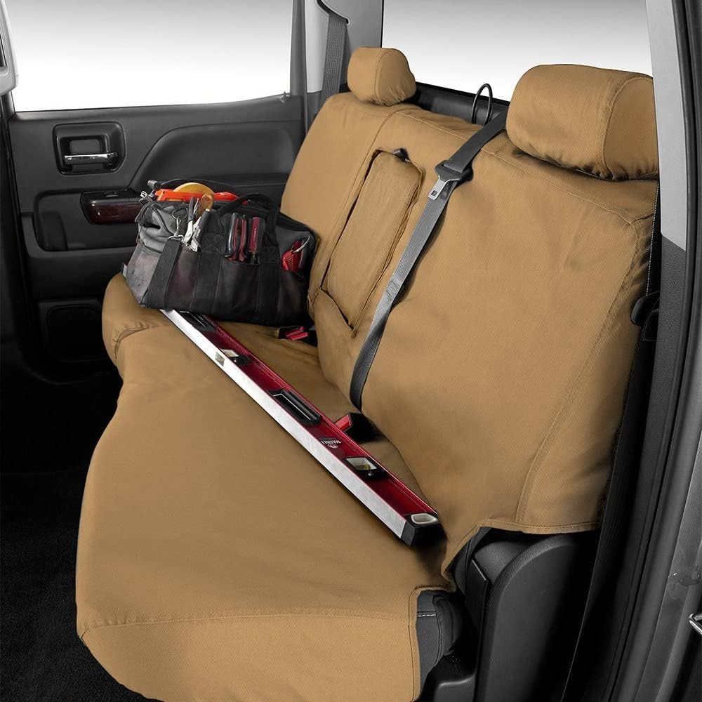 COVERCRAFT SS3457PCTN Covercraft SS3457PCTN Tan Seatsaver Front Row Custom Fit Seat Cover for Select Ram Models - Polycotton, 1 Pack