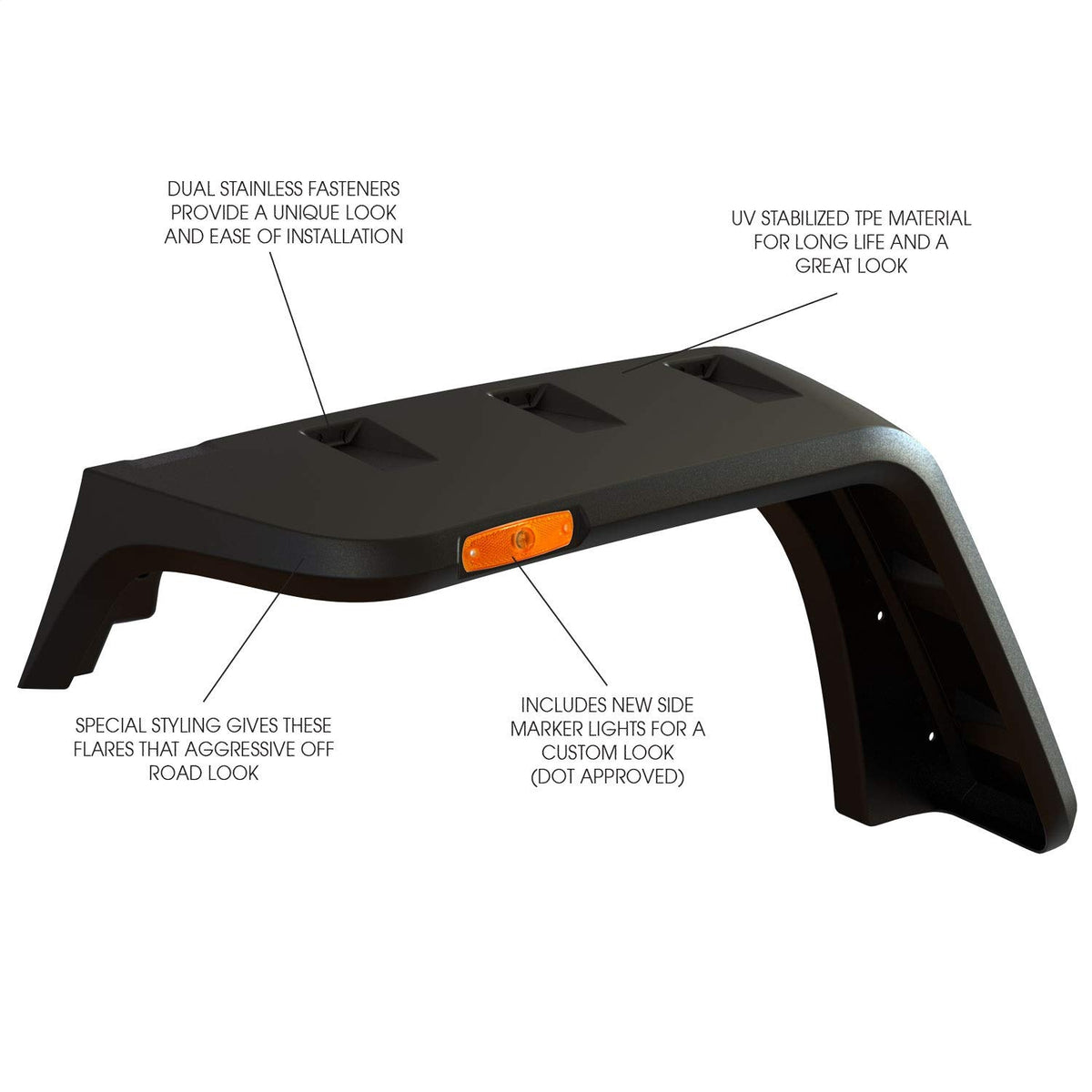 RUGGED RIDGE 11640.10 Rugged Ridge | Hurricane Flat Fender Flare Kit | 11640.10 | Fits 2007-2018 Jeep Wrangler JK