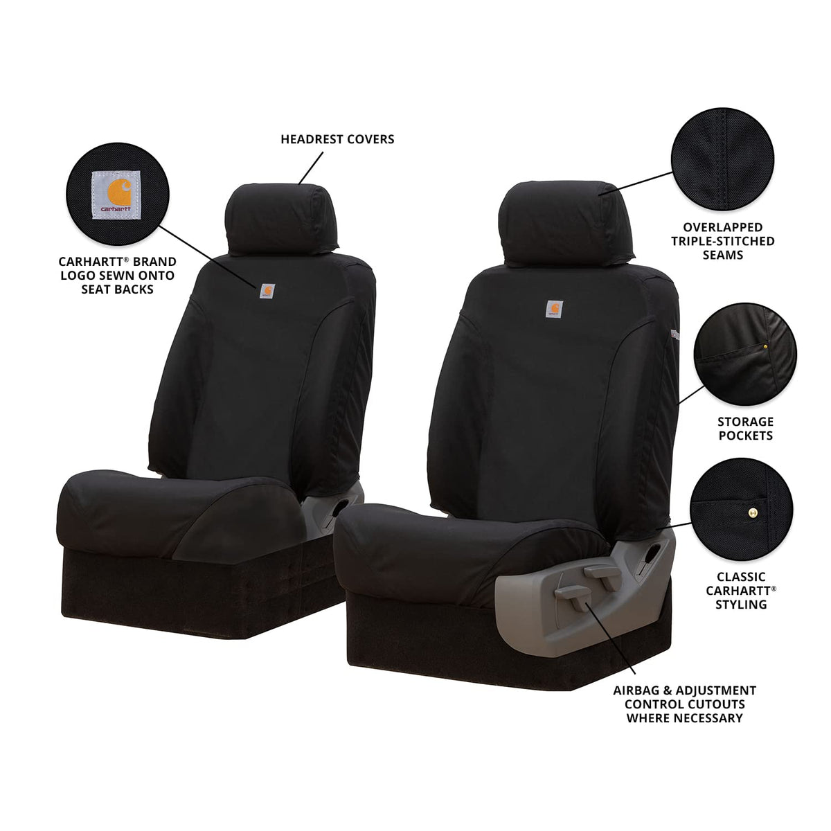Covercraft SSC3494COBK Covercraft Carhartt Super Dux Cordura SeatSaver Custom Seat Covers