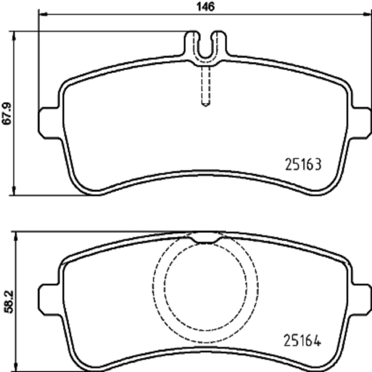 BREMBO P50132 Brembo P50132 Low-Met Rear Disc Brake Pad Set MERCEDES-BENZ OE#