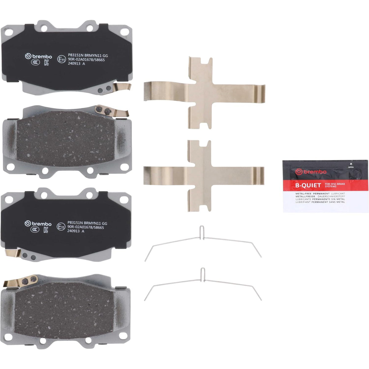 BREMBO P83151N Brembo P83151N Premium Ceramic Front Disc Brake Pad Set TOYOTA OE# 0446504630
