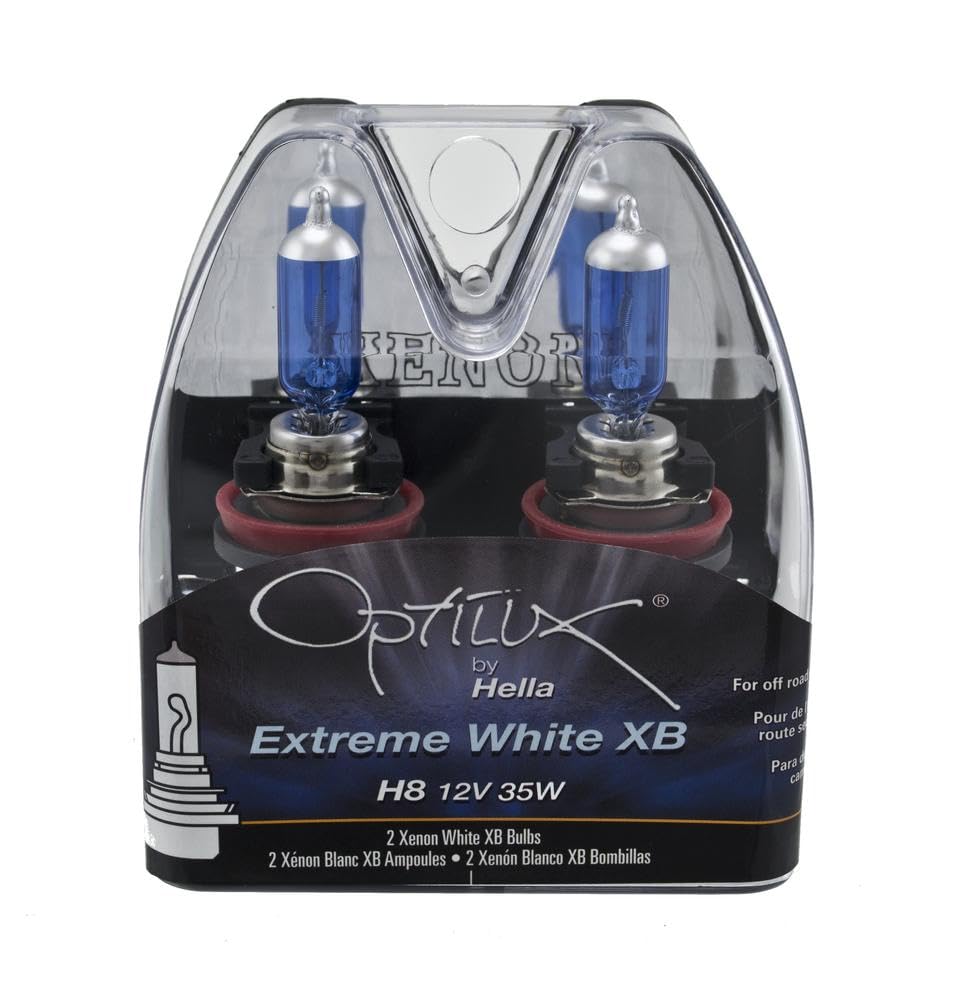 HELLA H71071372 HELLA H71071372 Optilux XB Series H8 Xenon White Halogen Bulbs, 12V, 35W, 2 Pack
