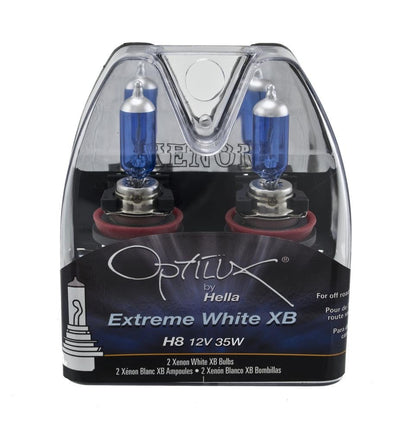 HELLA H71071372 HELLA H71071372 Optilux XB Series H8 Xenon White Halogen Bulbs, 12V, 35W, 2 Pack