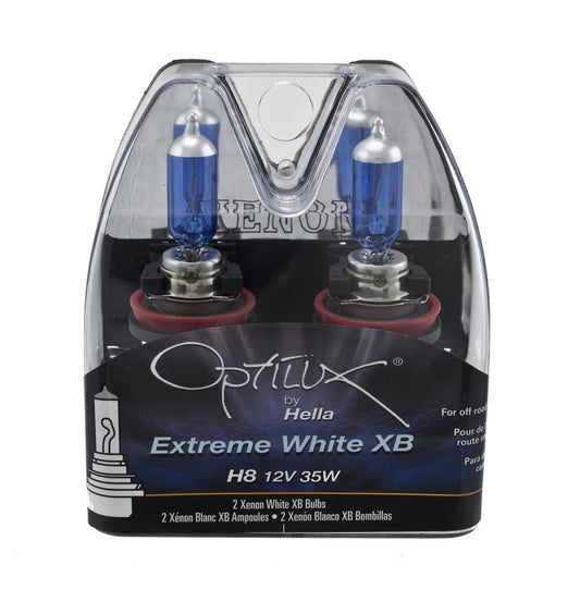 HELLA H71071372 HELLA H71071372 Optilux XB Series H8 Xenon White Halogen Bulbs, 12V, 35W, 2 Pack