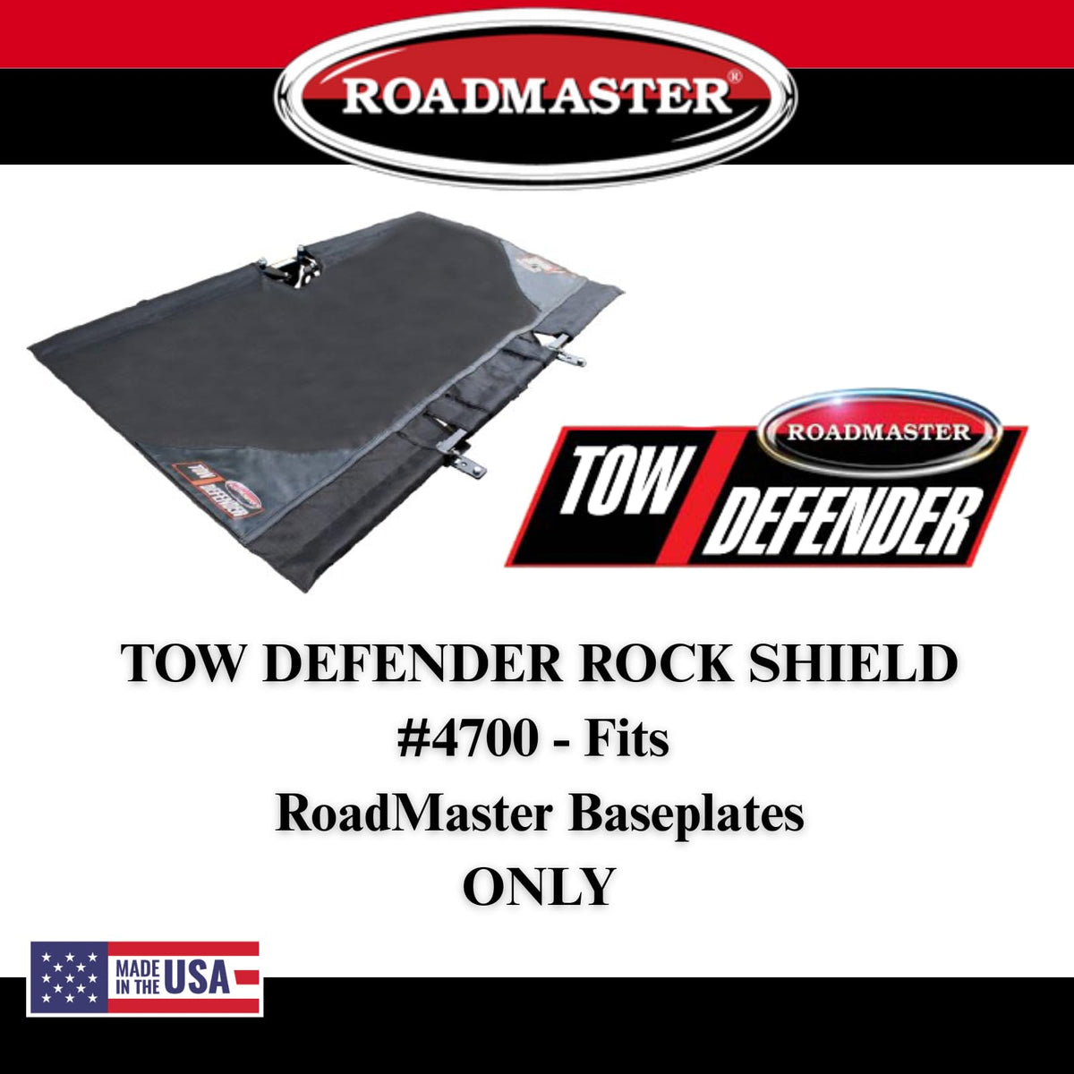 ROADMASTER 4700 Roadmaster 4700 Tow Defender Rock Shield fits Roadmaster Crossbar Baseplates | Maximum Protection | Easy Installation | Lightweight and Compact | Made in the USA