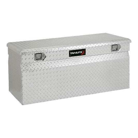 TRAILFX 151481 Trailfx Tool Box Single Lid Chest with Struts, Polished 16-Gauge Diamond Tread Aluminum 13.3 Cubic Foot Capacity 48 Inch Length x 24 Inch Width x 20 Inch Height Bright Finish 151481
