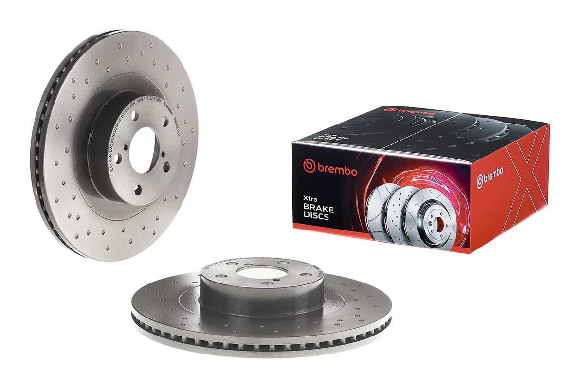 BREMBO 09A9211XC02 Brembo 09.A921.1X Xtra UV Coated vented drilled Front Brake Rotor SUBARU/TOYOTA OE# 26300SA000