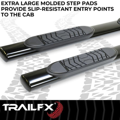TRAILFX A7037B Trailfx Trail FX A7037B Oval Nerf Bar, 5", Black