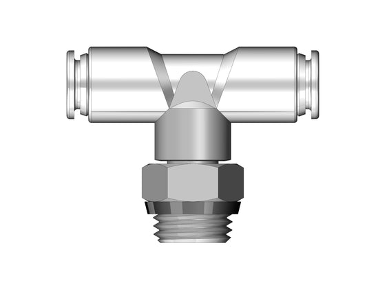 LOGIQ 88-90004 1/4" PTC X 1/4" PTC X 1/4" NPT Nickel Plated Self Sealing Tee Fitting