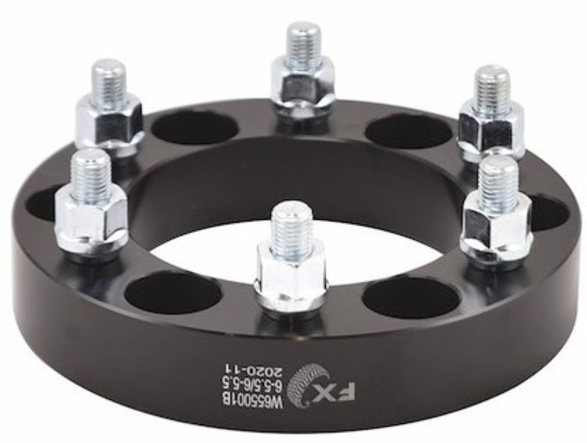 TRAILFX W655001N Trailfx FX Wheels W655001N Wheel Spacer Set of 2 – 1.25 Inch Thickness, 6x139.7 mm (6x5.50 in) Bolt Pattern, 108 mm Hub Size, Black Anodized 6061-T6 Aluminum with 12 Lug Bolts and Nuts