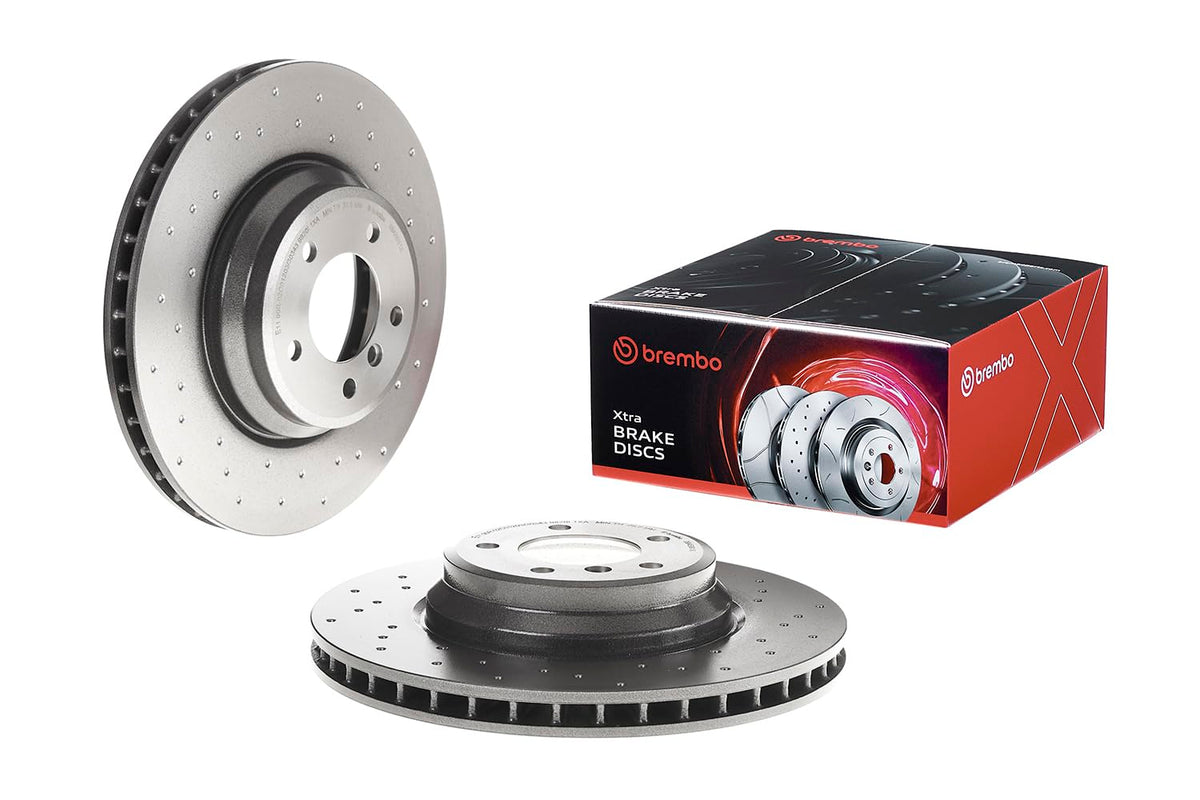 BREMBO 09A5991XC02 Brembo 09.A599.1X Xtra UV Coated vented drilled Front Brake Rotor BMW OE# 34116855000