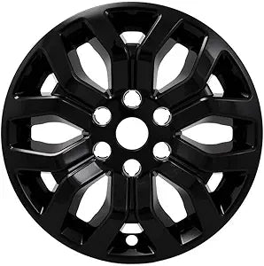 Impostor Wheel Skins Fits Ford F-150 Lariat and King Ranch 2021-2023 Set of 4 Wheel Covers 18 Inch 6 Y Spokes Gloss Black Painted ABS Plastic Snap-On Coast to Coast IMP491BLK