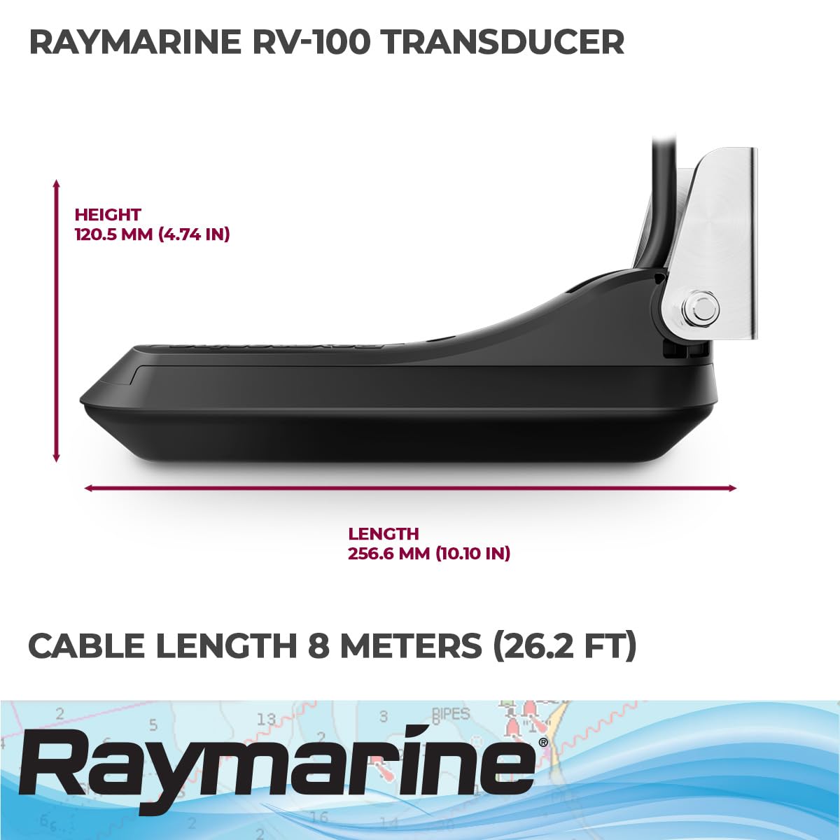 RAYMARINE A80464 Raymarine Axiom RV-100 RealVision 3D All-in-one Transom Mount Transducer, Black