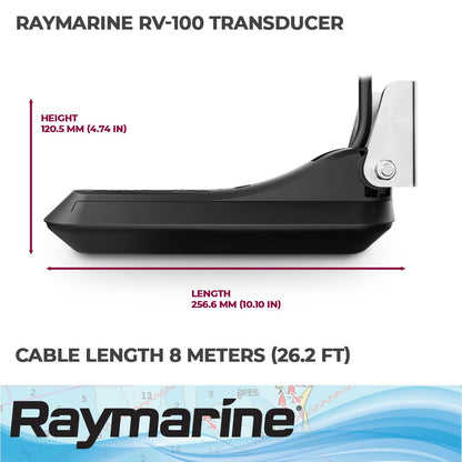 RAYMARINE A80464 Raymarine Axiom RV-100 RealVision 3D All-in-one Transom Mount Transducer, Black