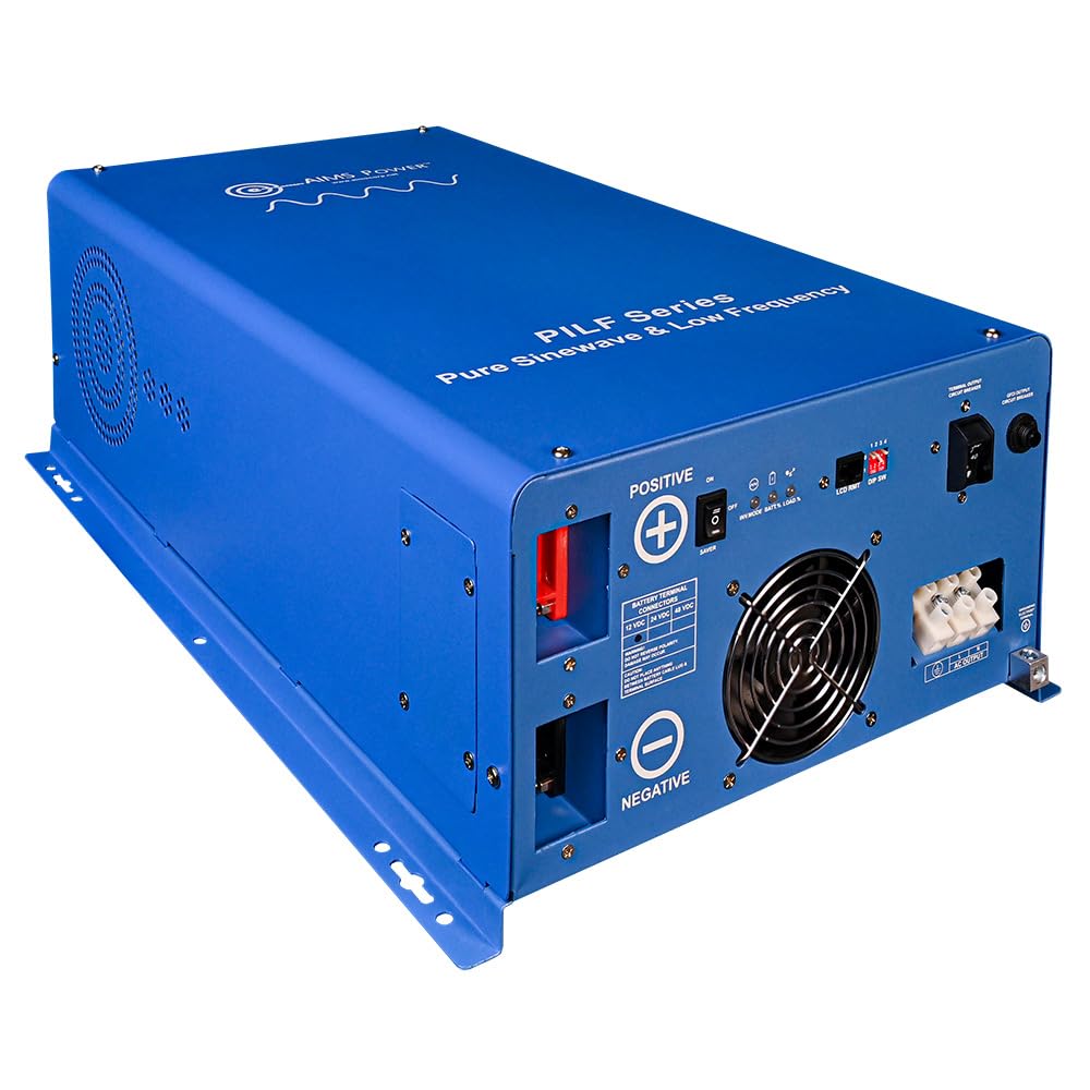AIMS POWER PILF20W12V120V AIMS 2000 Watt 12V Low Frequency Pure Sine Inverter 6000W Surge ETL