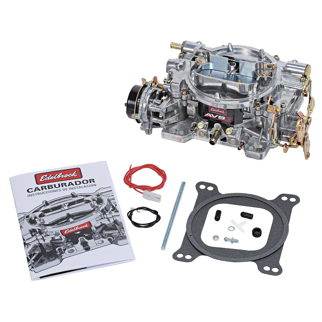 EDELBROCK 1905 Edelbrock 1905 AVS2 Series Carburetor 650 cfm Square Flange Non-EGR Manual Choke Satin AVS2 Series Carburetor